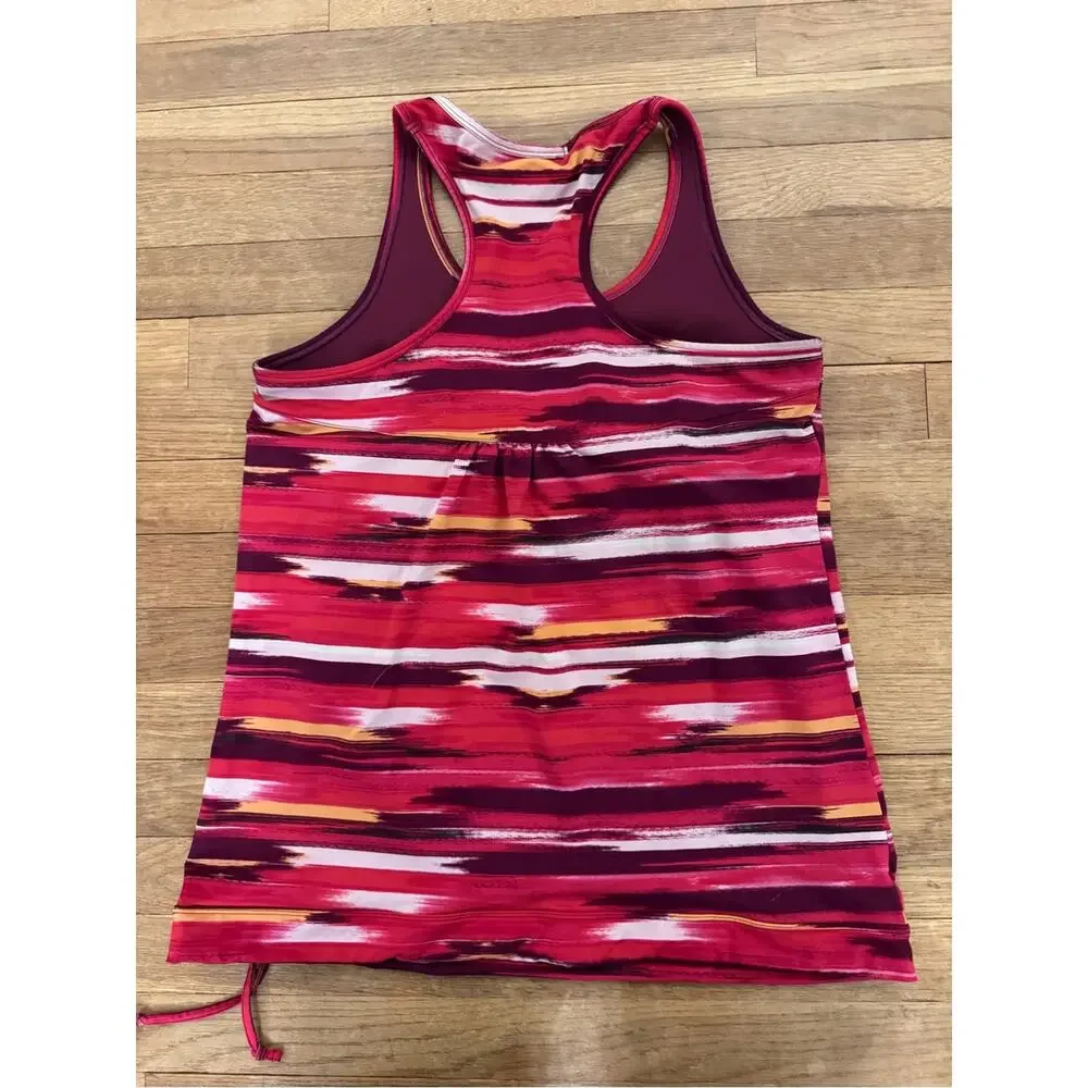 Athleta Women's Multicolor Abstract Stripe Swim Tankini Top - Size L  b22